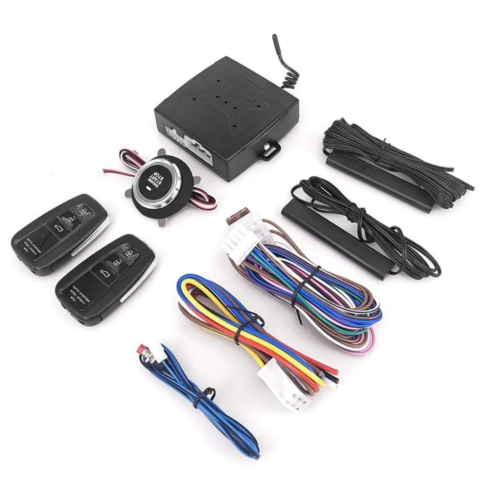 12V Anti-theft Keyless Start System Remote Alarm System Alarm Keyless Entry Starter Auto Car SUV Start Button Car Accessories