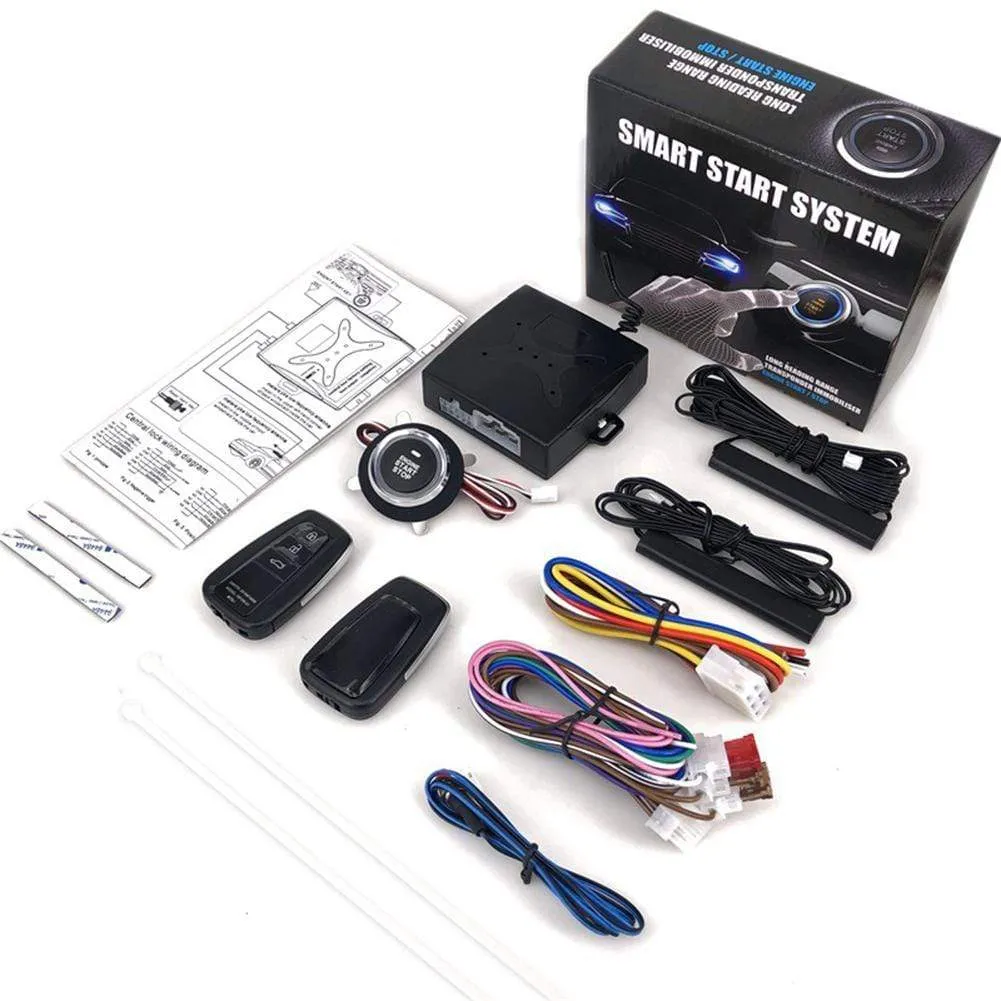 12V Anti-theft Keyless Start System Remote Alarm System Alarm Keyless Entry Starter Auto Car SUV Start Button Car Accessories