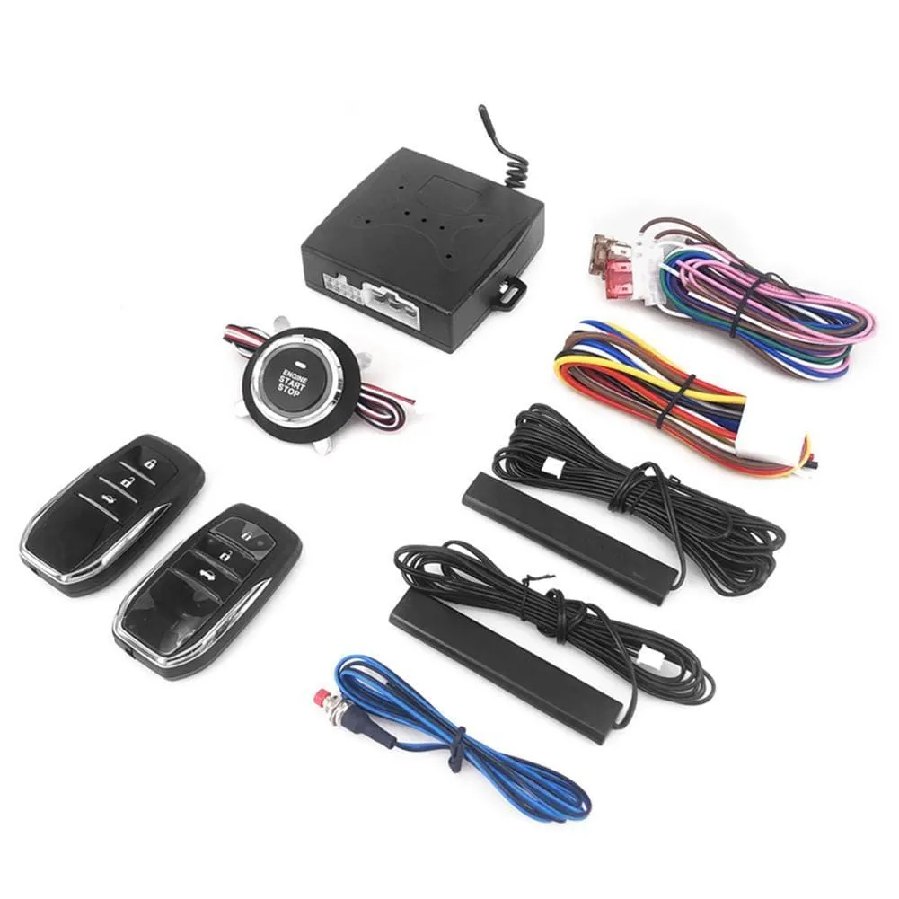 12V Anti-theft Keyless Start System Remote Alarm System Alarm Keyless Entry Starter Auto Car SUV Start Button Car Accessories
