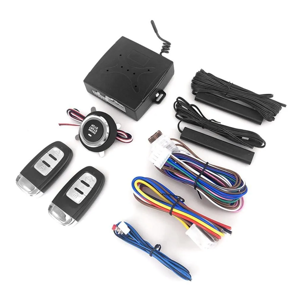 12V Anti-theft Keyless Start System Remote Alarm System Alarm Keyless Entry Starter Auto Car SUV Start Button Car Accessories