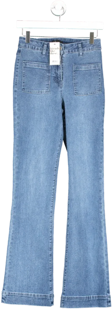 Friends like these Blue High Waist Pocket Flare Jeans UK 10