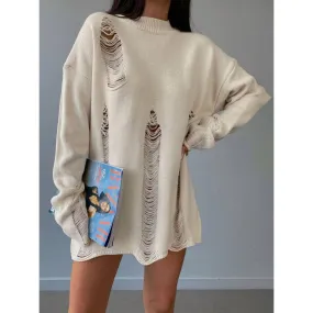 Hollow Knitted Pullover Hole Sweater