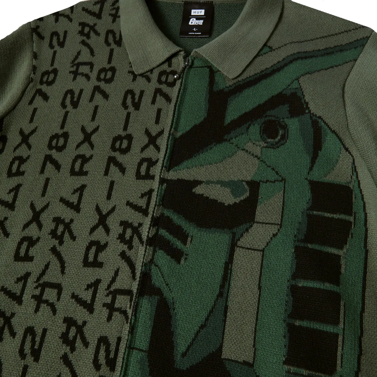 HUF HUF X GUNDAM DESTROY GUNDAM ZIP SWEATER-GREEN