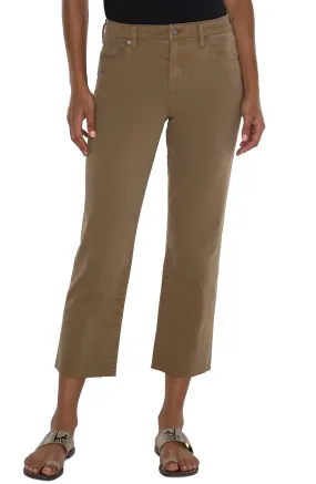 Kennedy Crop Straight Colored Denim Jeans w Unfinished Hem