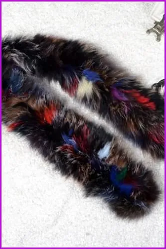 Knitted Natural Whole Fox Fur Scarf