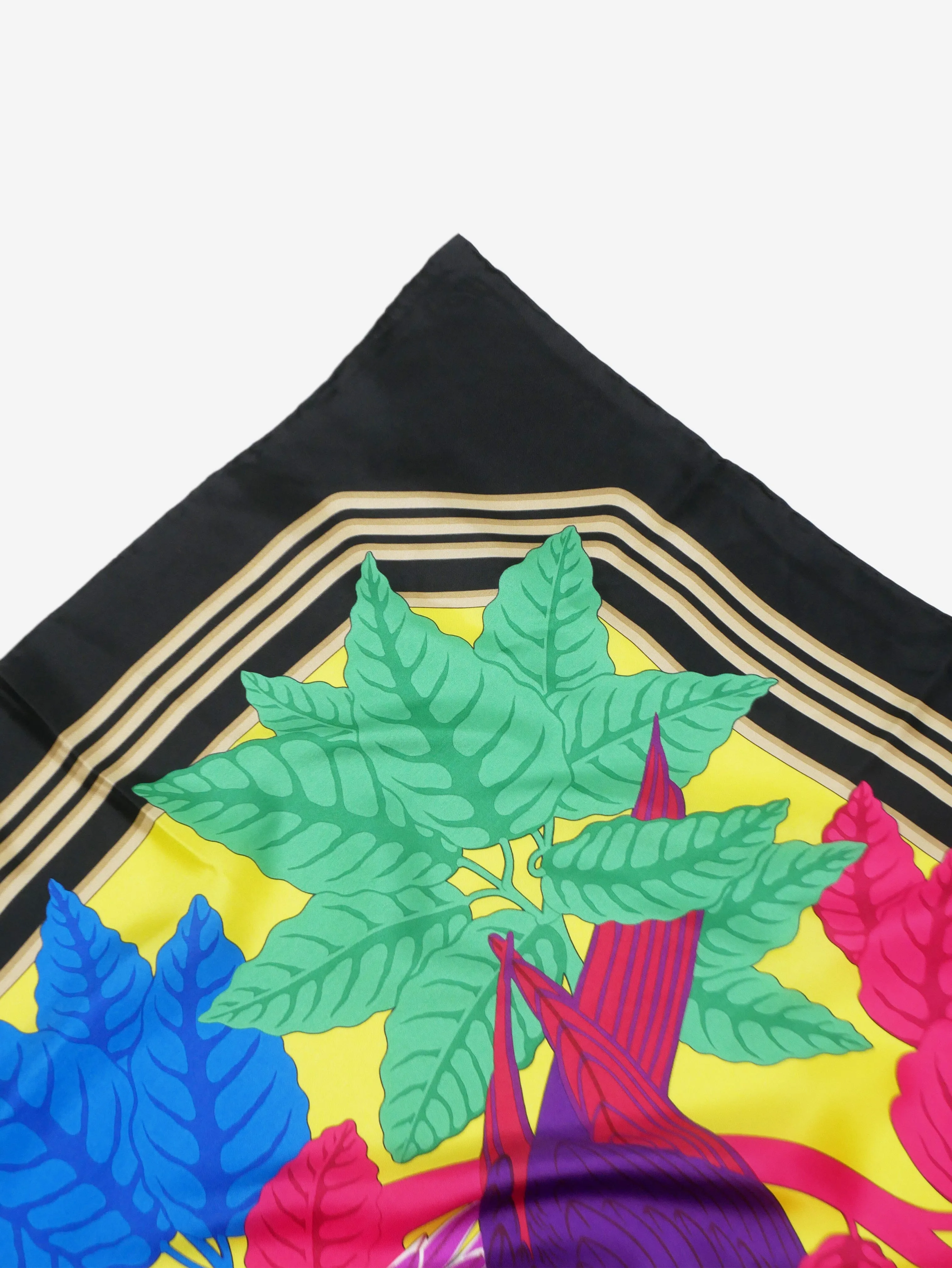 Multicoloured bird printed scarf