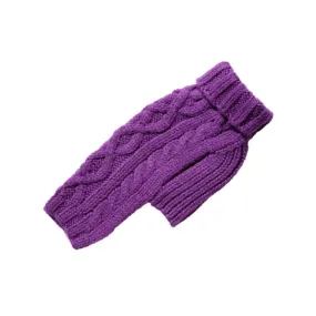 Nantucket Cable Knit Wool Sweater — Purple