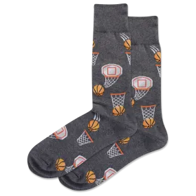 "Basketball" Cotton Crew Socks by Hot Sox - Large