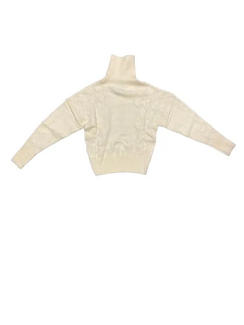 Smithy's Women's turtleneck sweater with cables SW22WMA310 milk