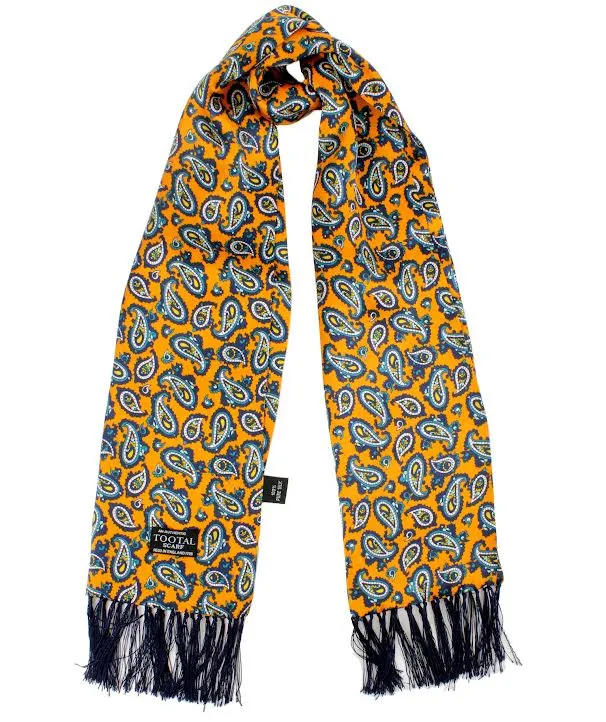 Tootal Mens Retro Paisley Print 100% Silk Scarves
