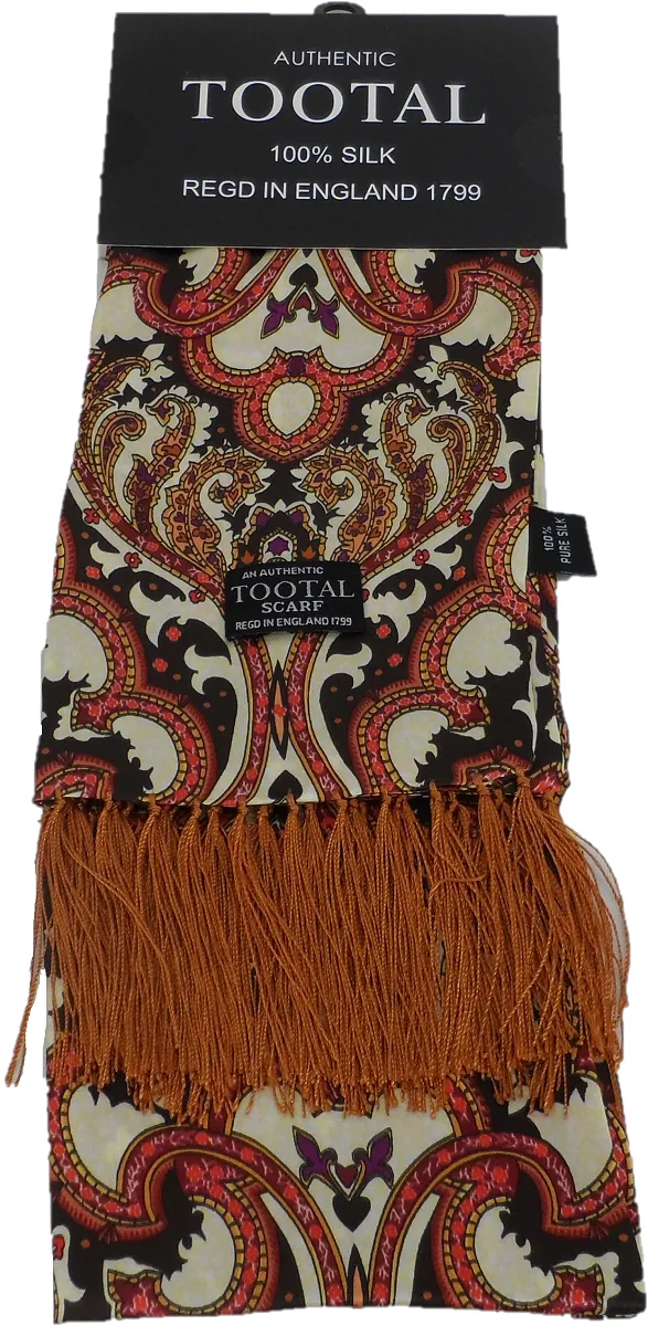 Tootal Mens Retro Paisley Print 100% Silk Scarves