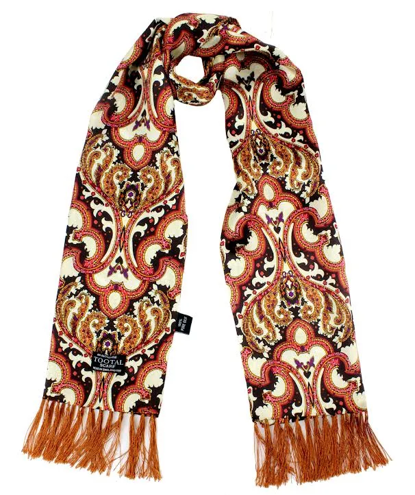 Tootal Mens Retro Paisley Print 100% Silk Scarves