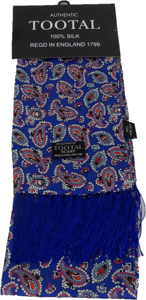 Tootal Mens Retro Paisley Print 100% Silk Scarves