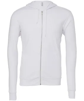 Unisex polycotton fleece full-zip hoodie | White